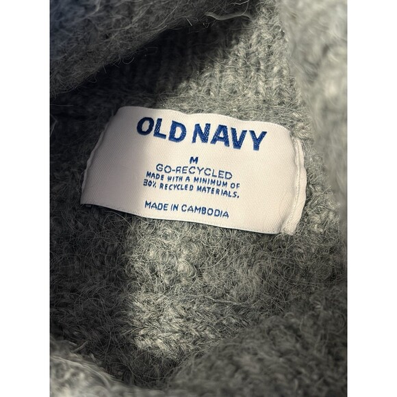Old Navy Women Medium Gray Cable Knit Turtleneck Sweater Vest Minimalist Peppy - Picture 6 of 11